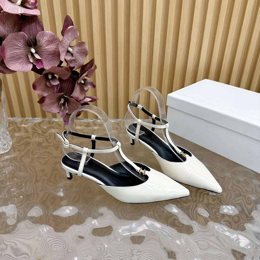 [TOP] CELINE Pointy Mules with Kitten Heels - 5 Color