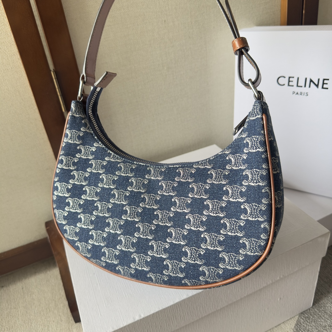 [TOP] CELINE AVA Bags Moon Bag 24.5*17*9cm - Blue