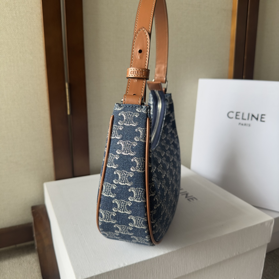 [TOP] CELINE AVA Bags Moon Bag 24.5*17*9cm - Blue