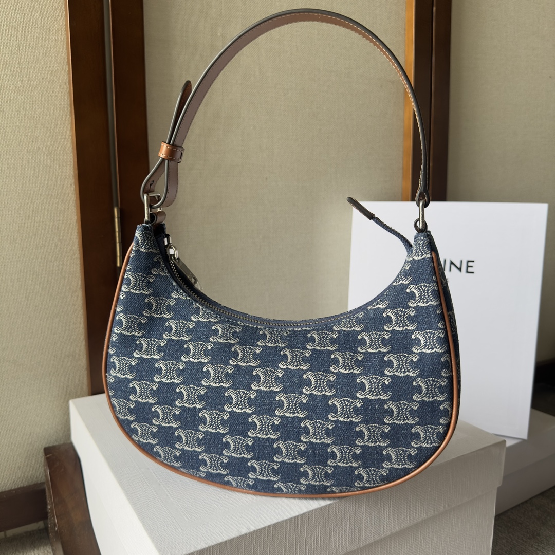 [TOP] CELINE AVA Bags Moon Bag 24.5*17*9cm - Blue