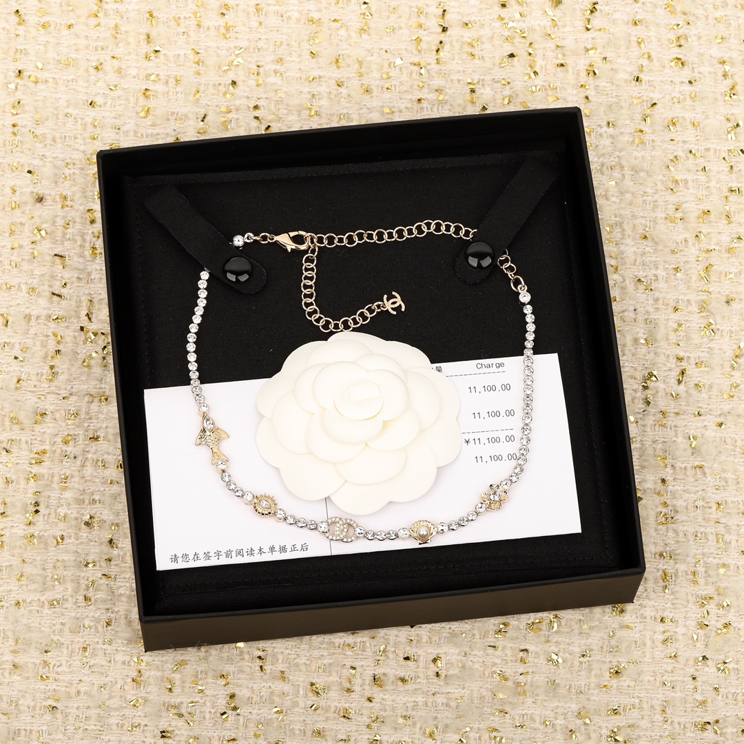 [TOP] CHANEL CC Necklace - Gold