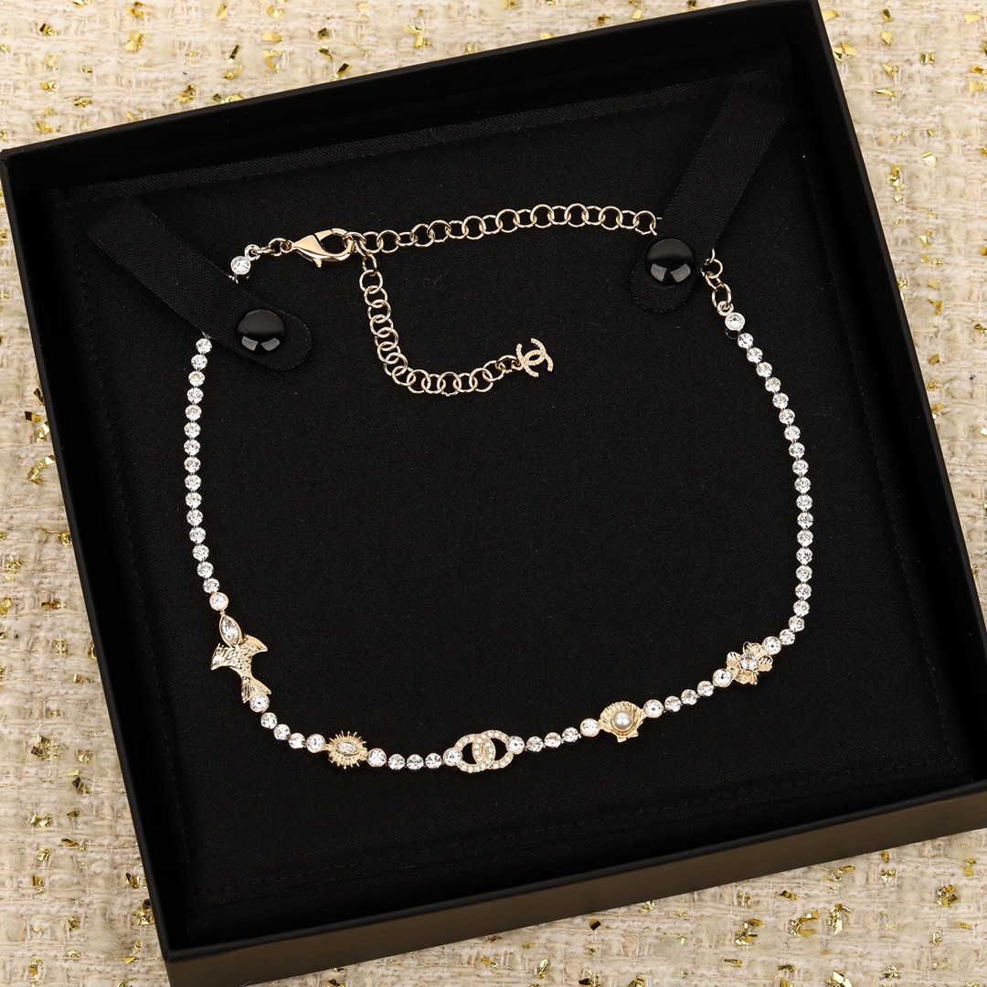 [TOP] CHANEL CC Necklace - Gold