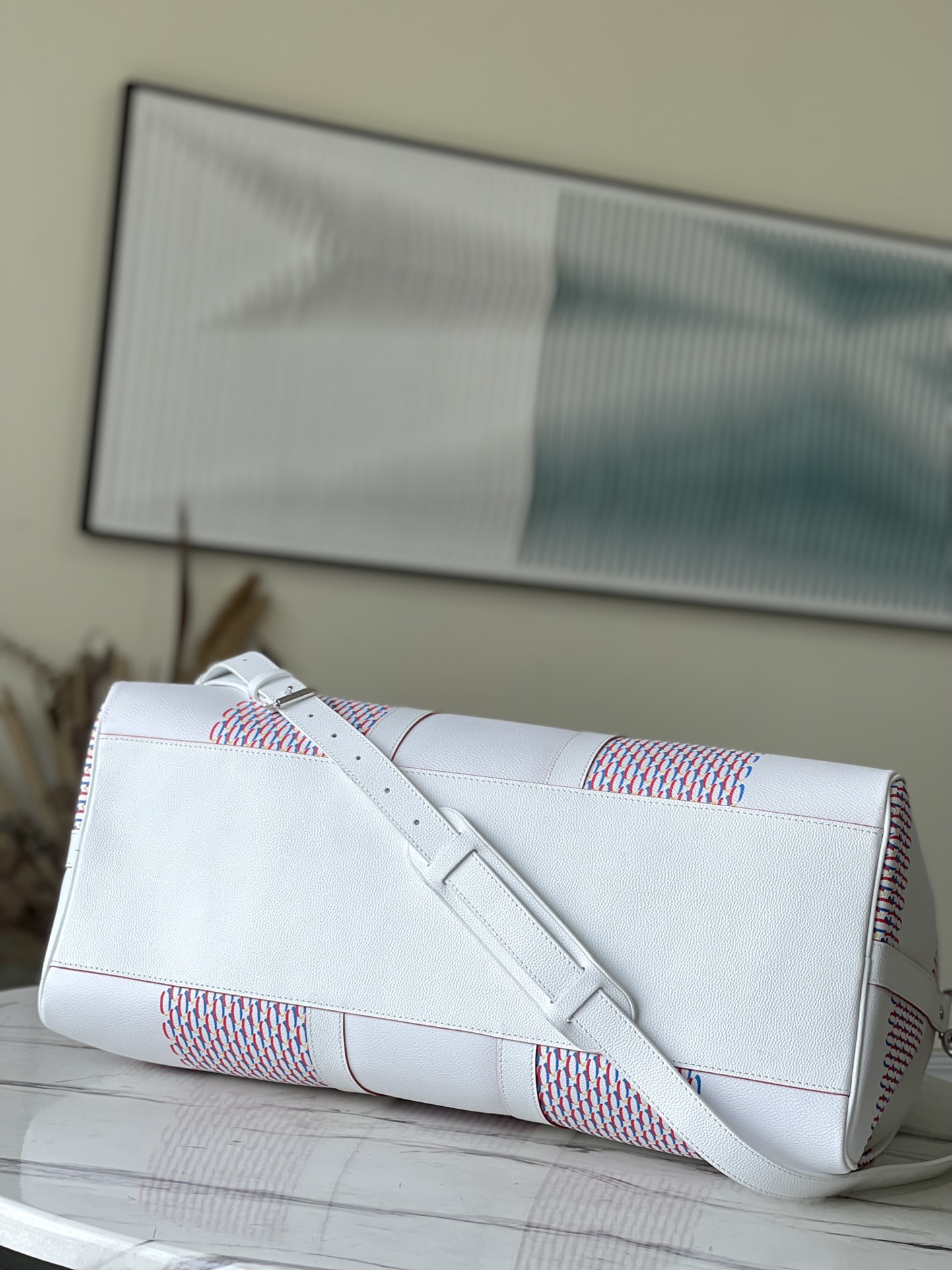 [TOP] Louis Vuitton LV Keepall 50 Travel Bag 50 x 29 x 23 cm - White