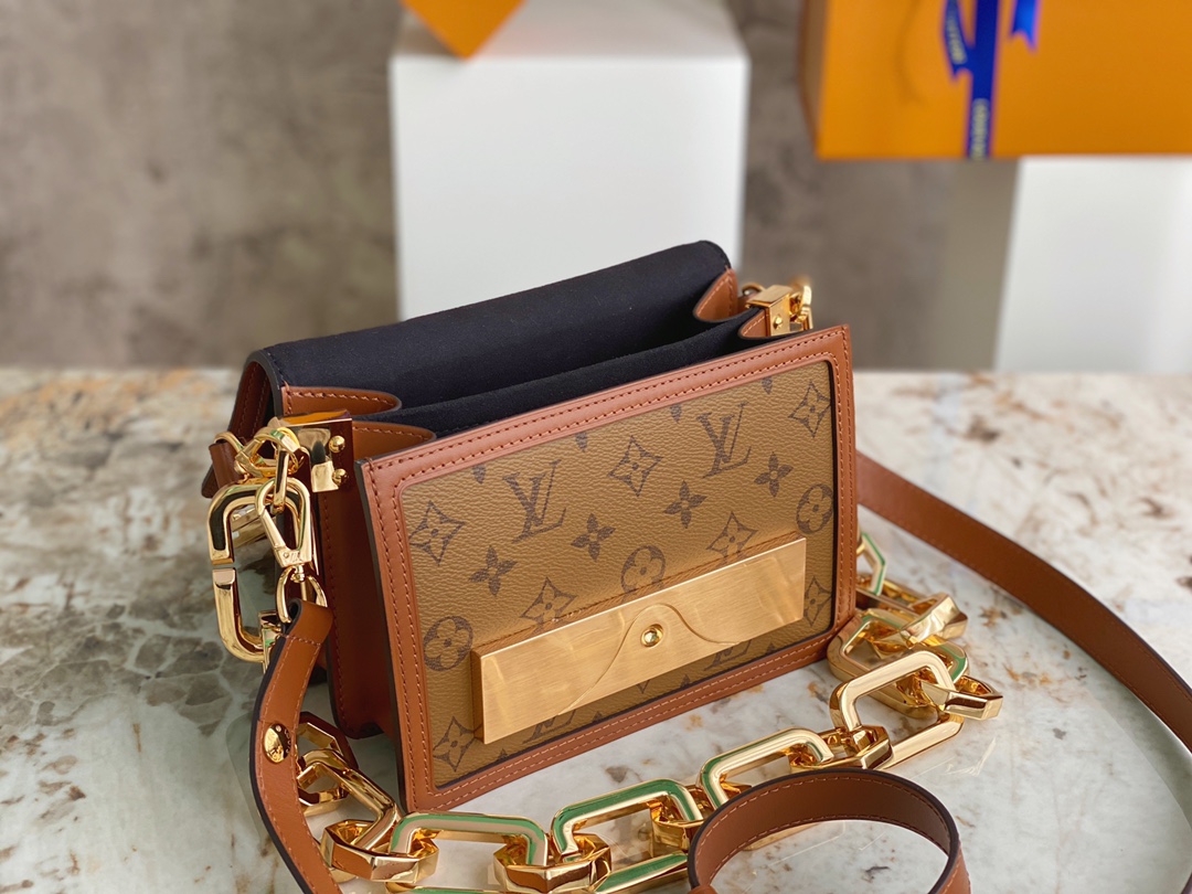 [TOP] Louis Vuitton LV Dauphine Handbags 25 x 17 x 10.5 cm/20 x 15 x 9cm  - Brown&GHW