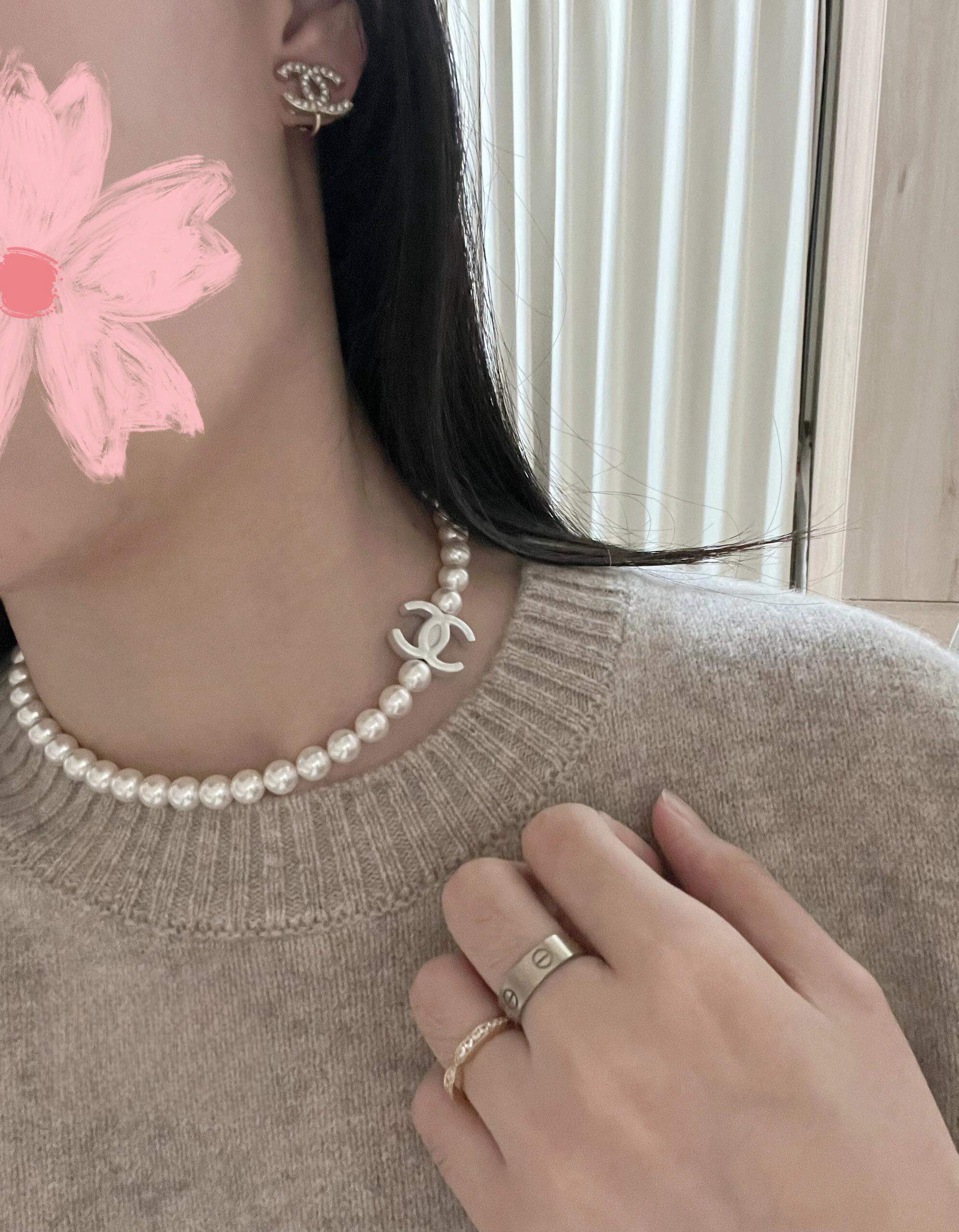 [TOP] CHANEL Pearl Necklaces - Silver