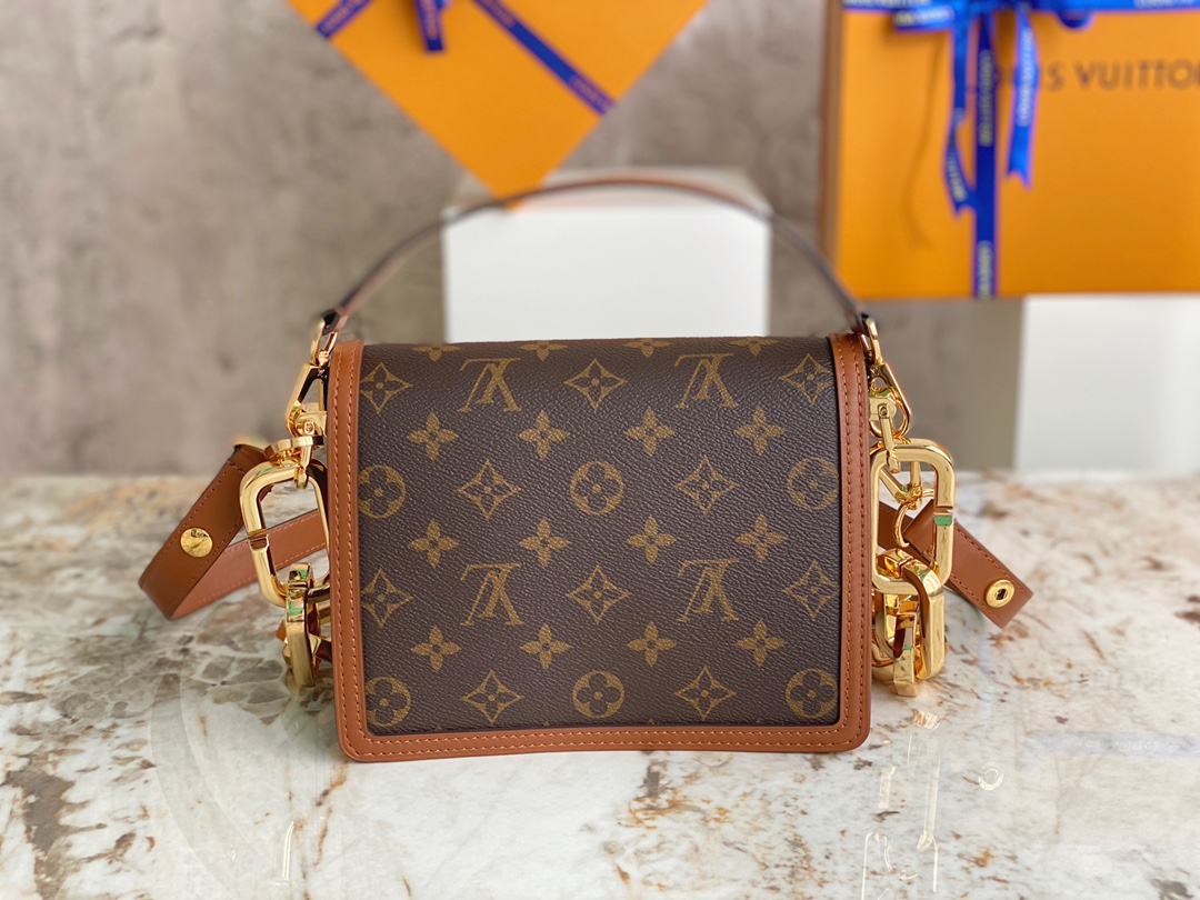 [TOP] Louis Vuitton LV Dauphine Handbags 25 x 17 x 10.5 cm/20 x 15 x 9cm  - Brown&GHW