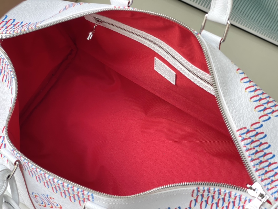 [TOP] Louis Vuitton LV Keepall 50 Travel Bag 50 x 29 x 23 cm - White