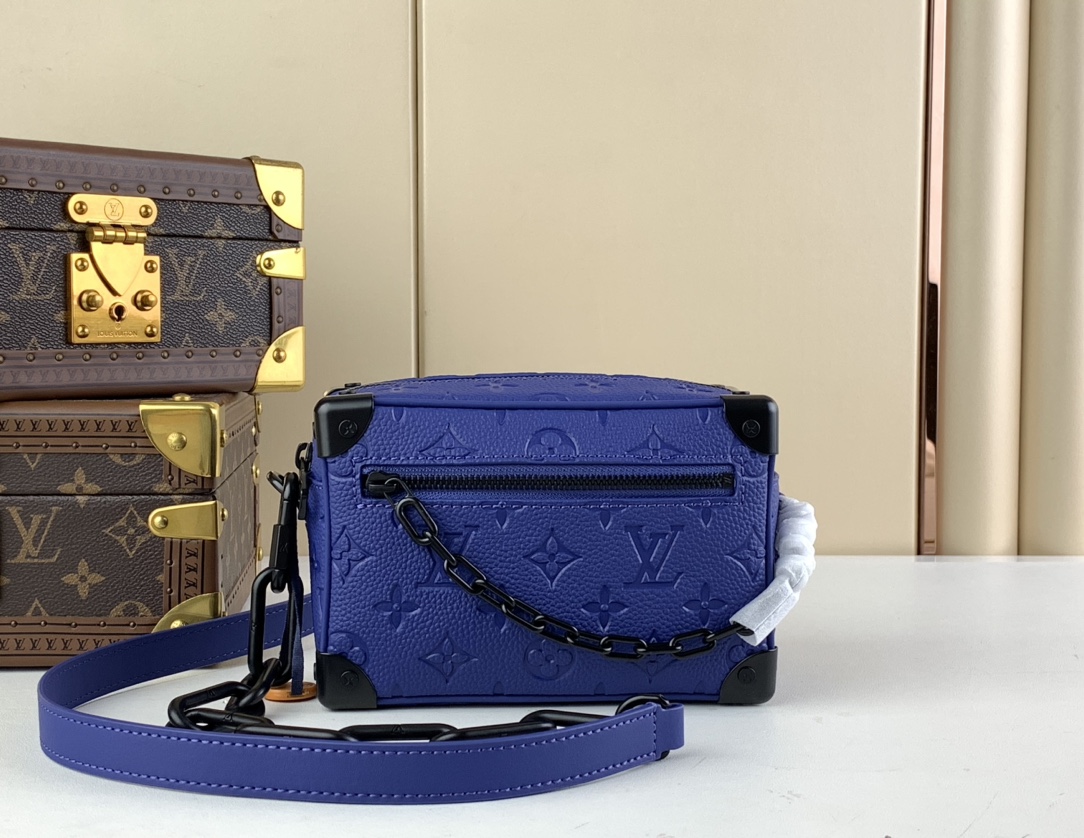 [TOP] Louis Vuitton LV Men's Mini Soft Trunk 18.5 x 13.0 x 8.0cm - Blue