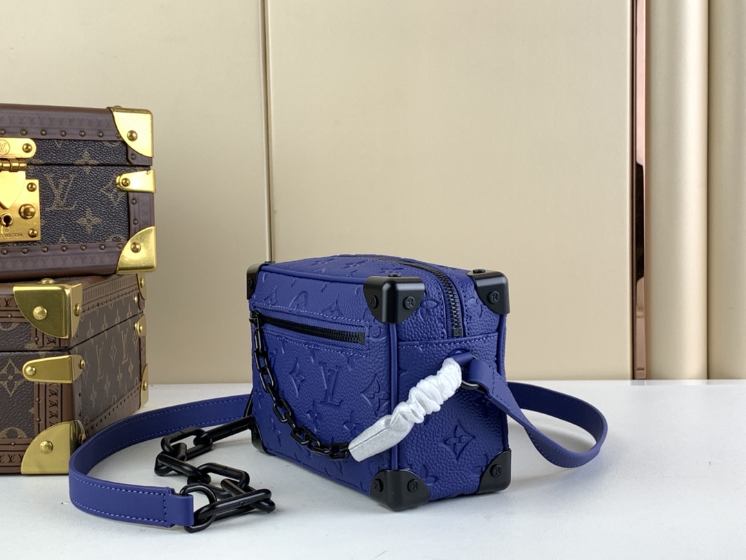[TOP] Louis Vuitton LV Men's Mini Soft Trunk 18.5 x 13.0 x 8.0cm - Blue