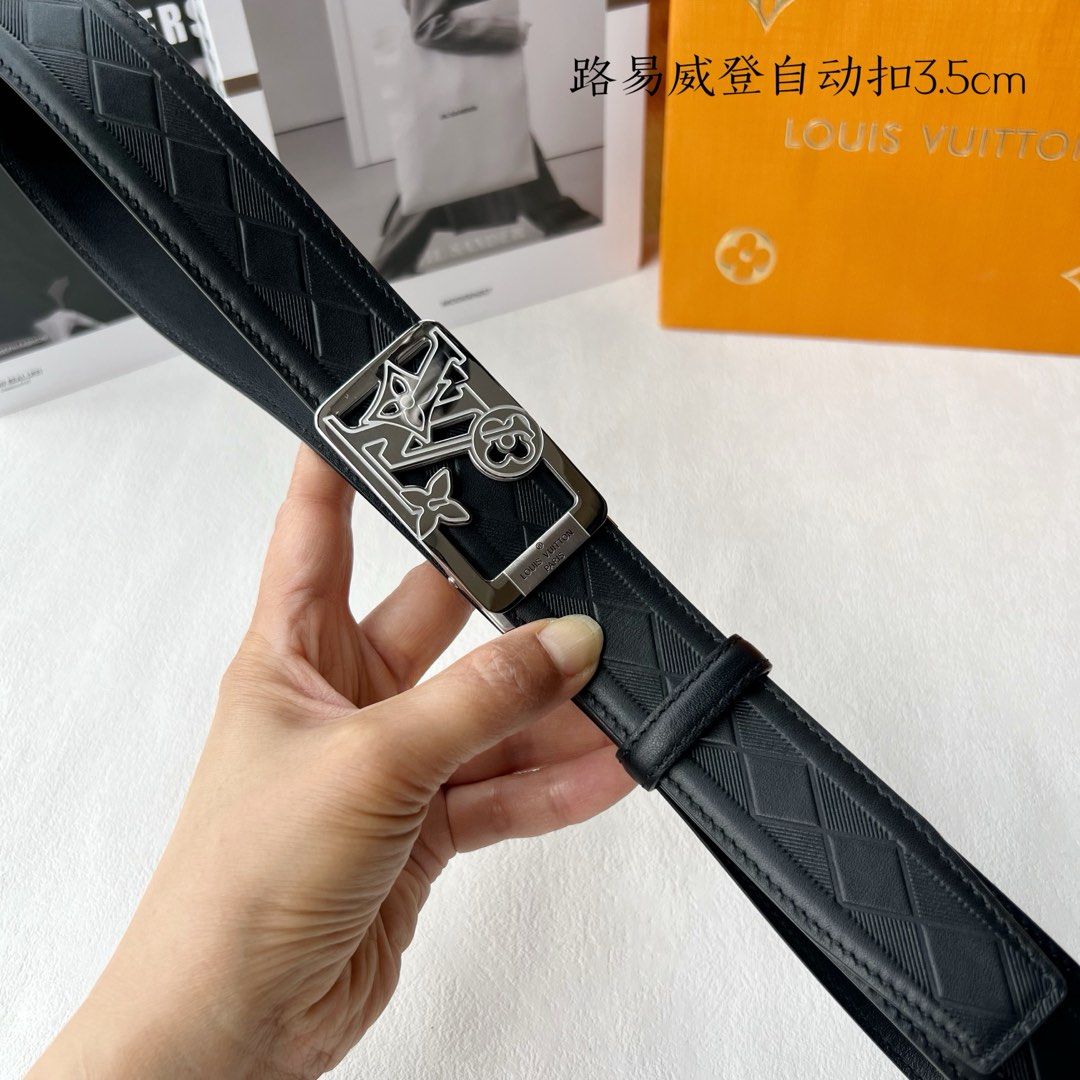 [TOP] Louis Vuitton LV Calfskin Belt -  3.5CM