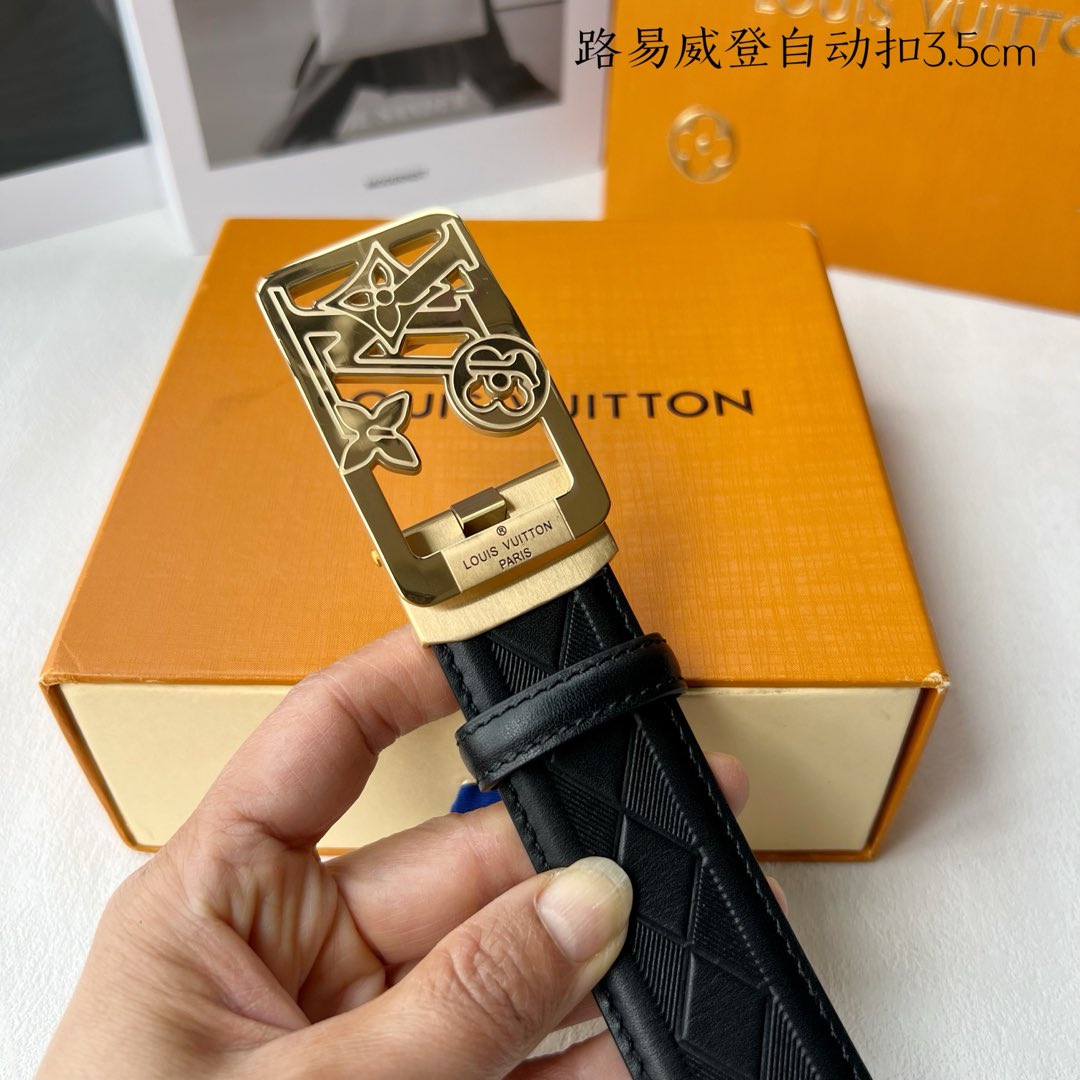 [TOP] Louis Vuitton LV Calfskin Belt -  3.5CM