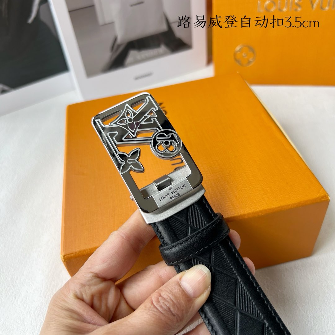 [TOP] Louis Vuitton LV Calfskin Belt -  3.5CM