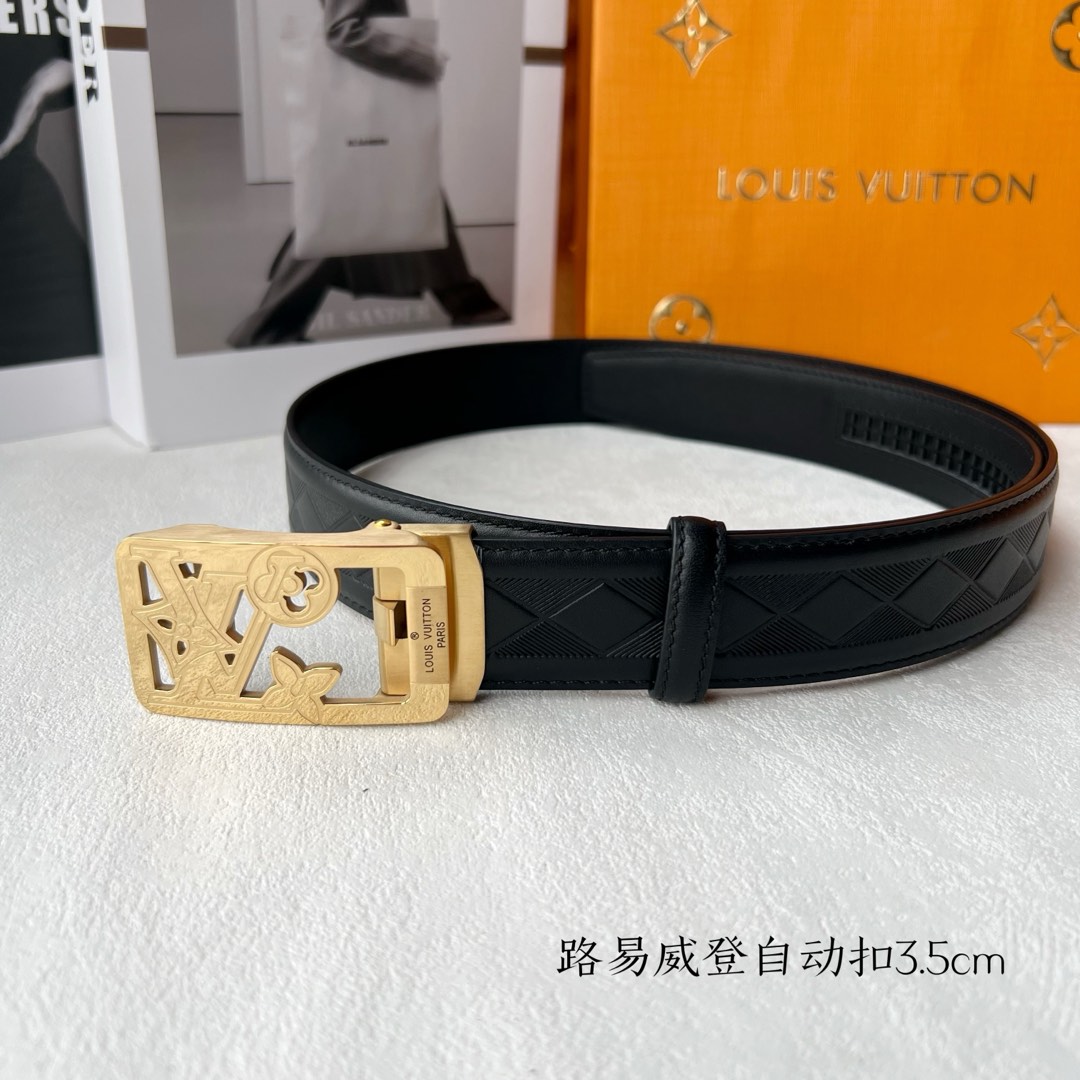 [TOP] Louis Vuitton LV Calfskin Belt -  3.5CM