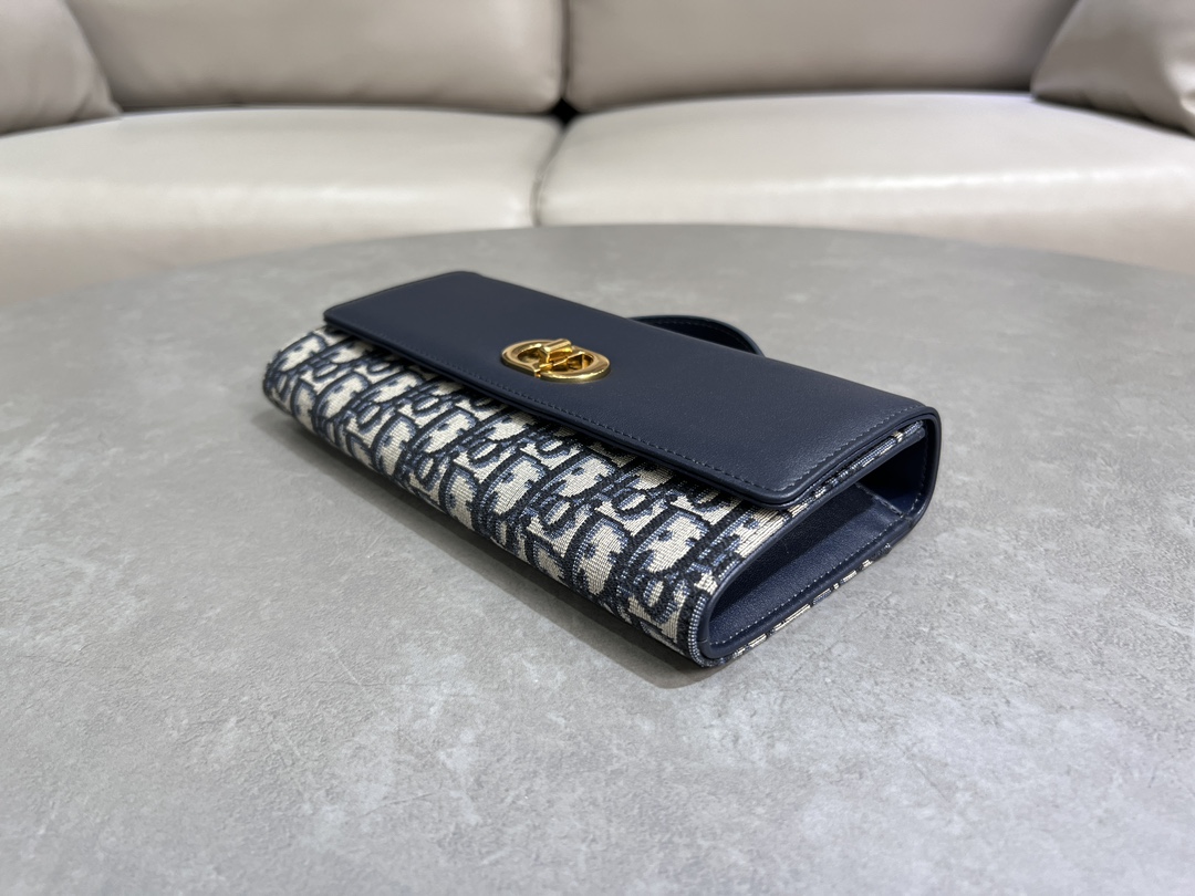 [TOP] Christian Dior Miss Caro Top Handle Bag Sheepskin 24x12x4cm - Navy Blue