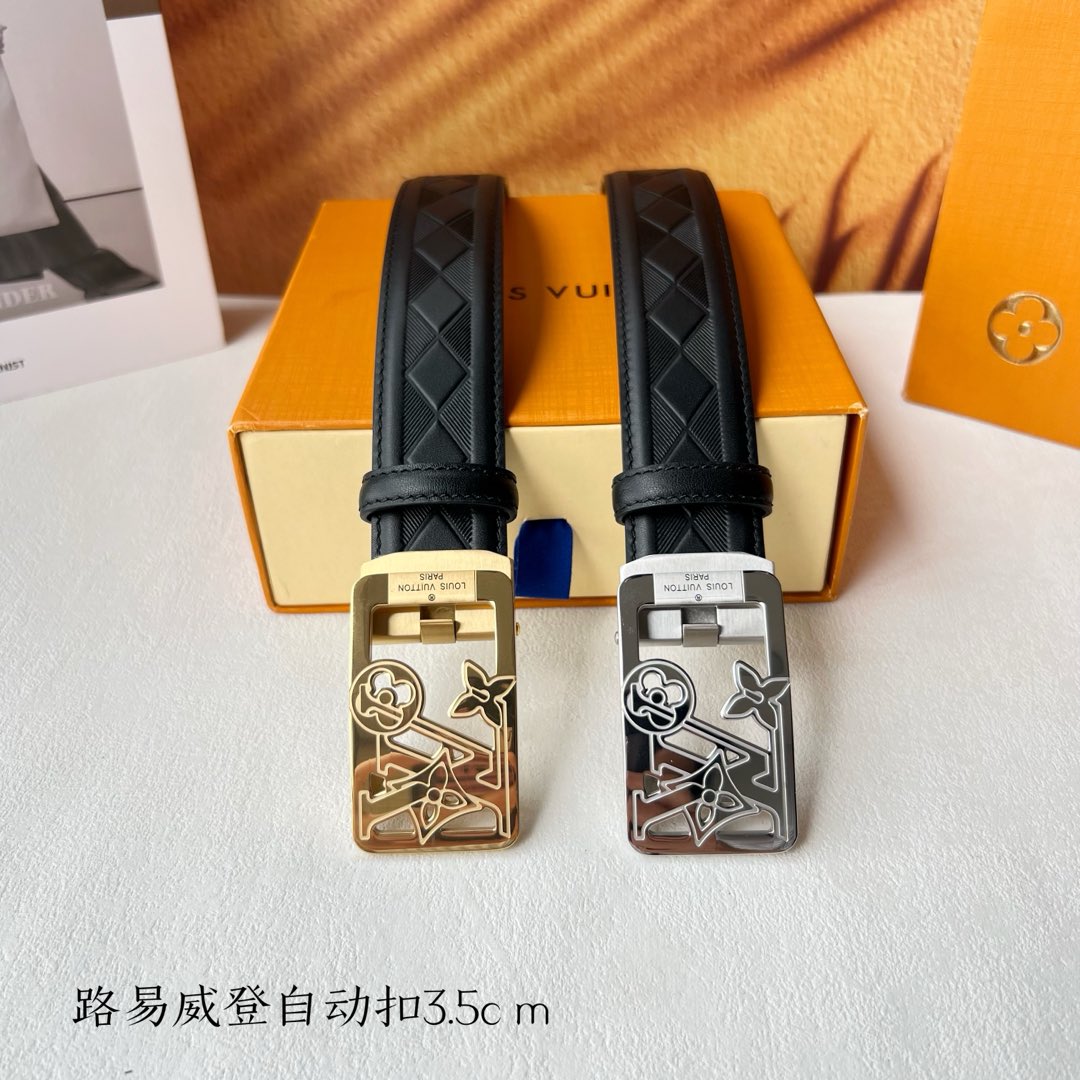[TOP] Louis Vuitton LV Calfskin Belt -  3.5CM