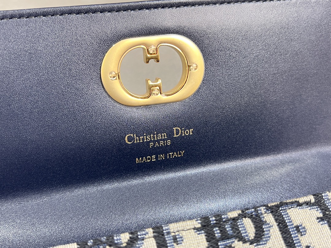 [TOP] Christian Dior Miss Caro Top Handle Bag Sheepskin 24x12x4cm - Navy Blue