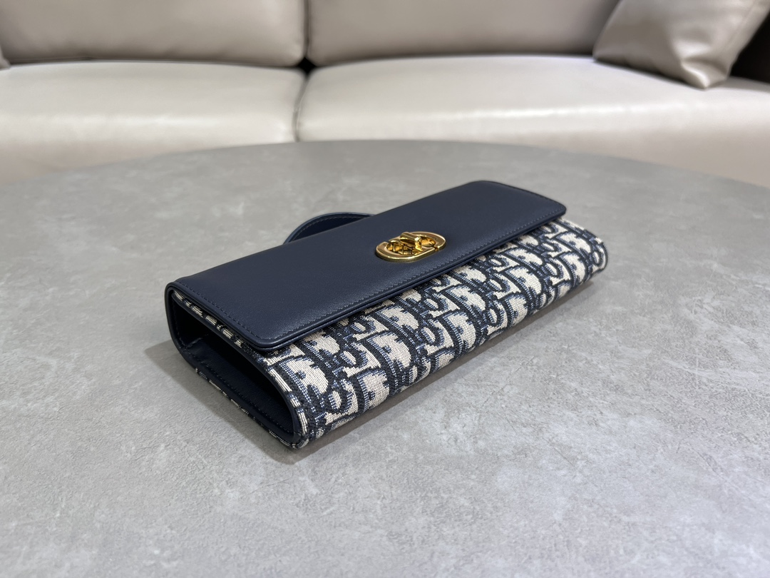 [TOP] Christian Dior Miss Caro Top Handle Bag Sheepskin 24x12x4cm - Navy Blue