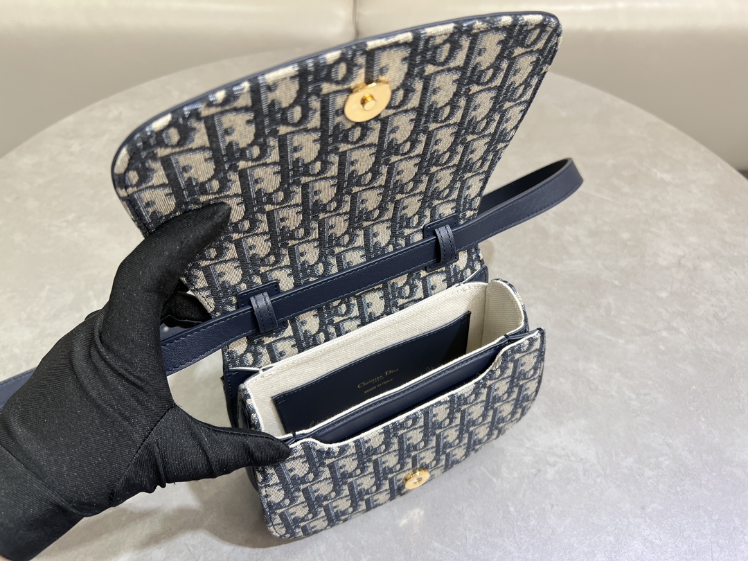 [Top] Christian Dior Cowhide 30 Montaigne Bag 19*12*8CM/19*12*6CM - Navy Blue&GHW