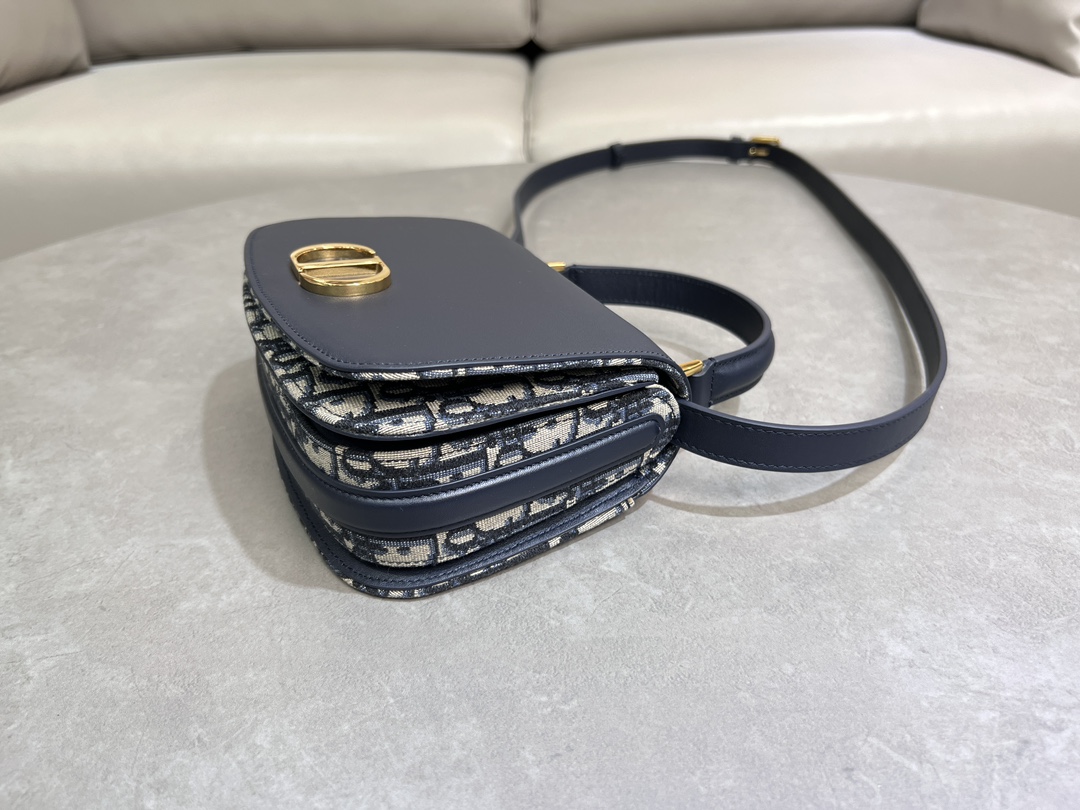 [Top] Christian Dior Cowhide 30 Montaigne Bag 19*12*8CM/19*12*6CM - Navy Blue&GHW