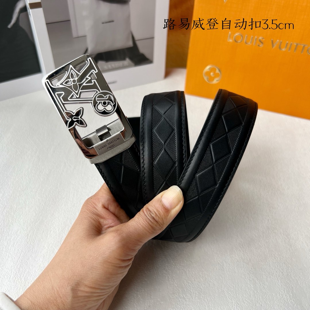 [TOP] Louis Vuitton LV Calfskin Belt -  3.5CM