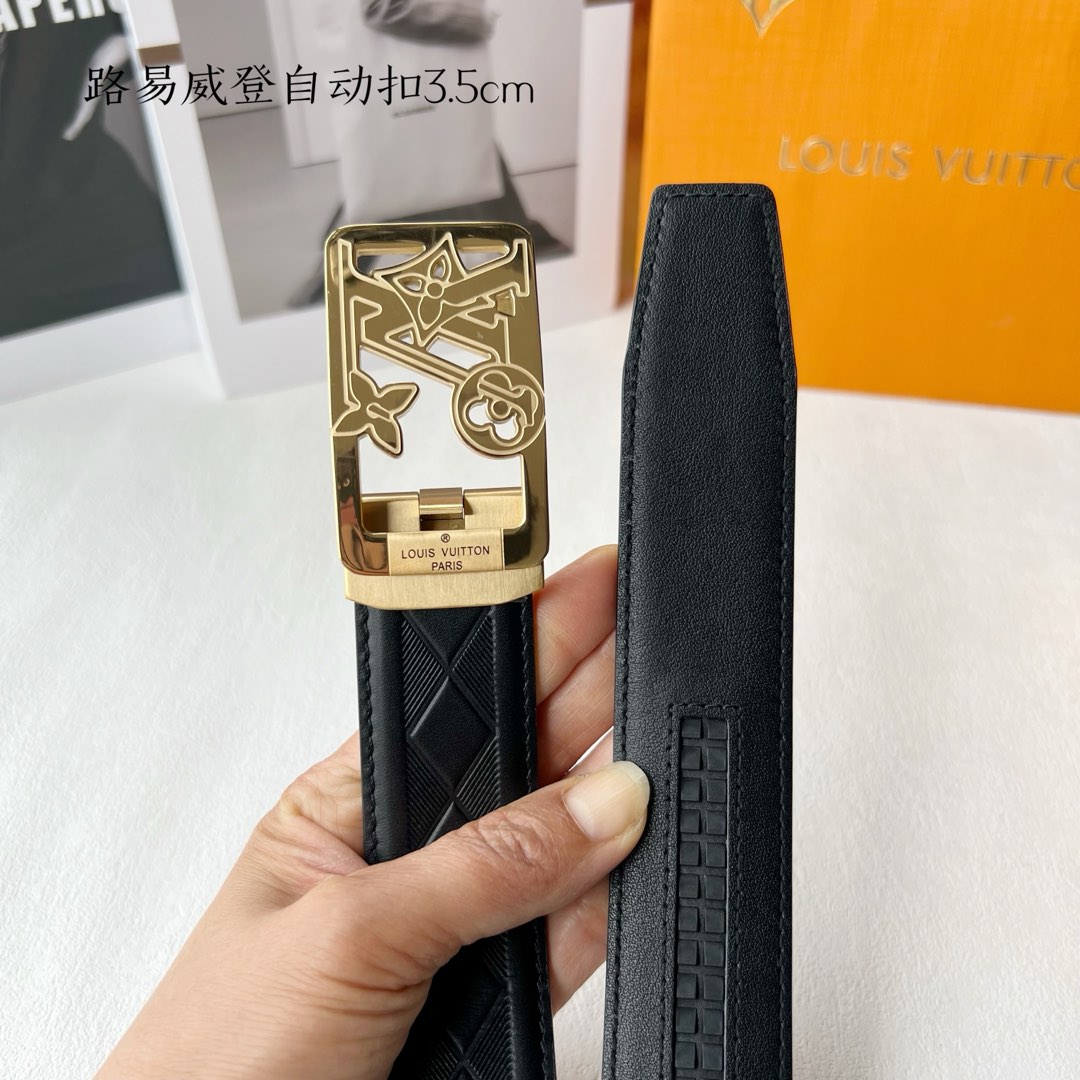 [TOP] Louis Vuitton LV Calfskin Belt -  3.5CM
