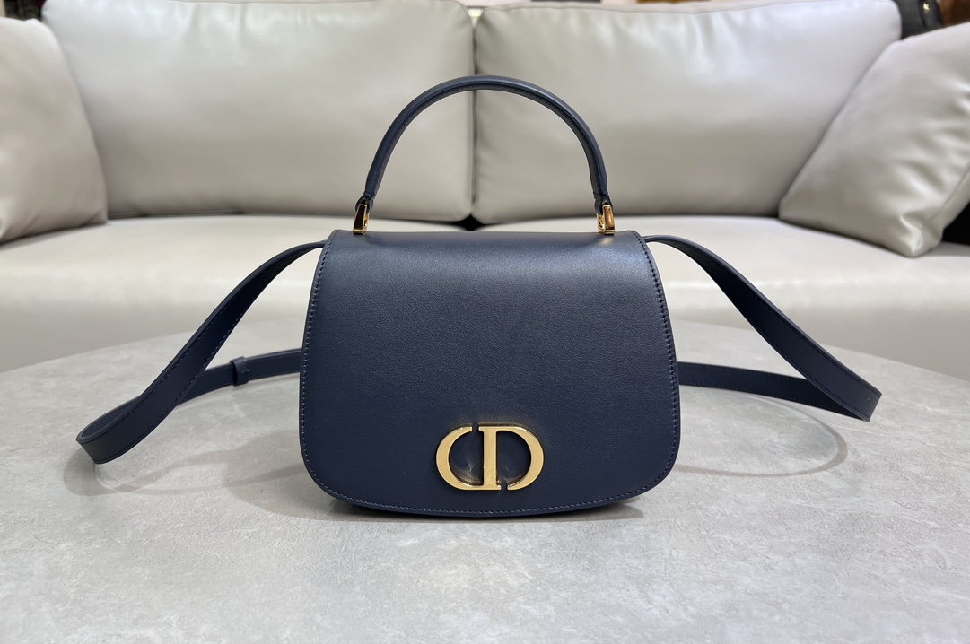 [Top] Christian Dior Cowhide 30 Montaigne Bag 19*12*8CM/19*12*6CM - Navy Blue&GHW