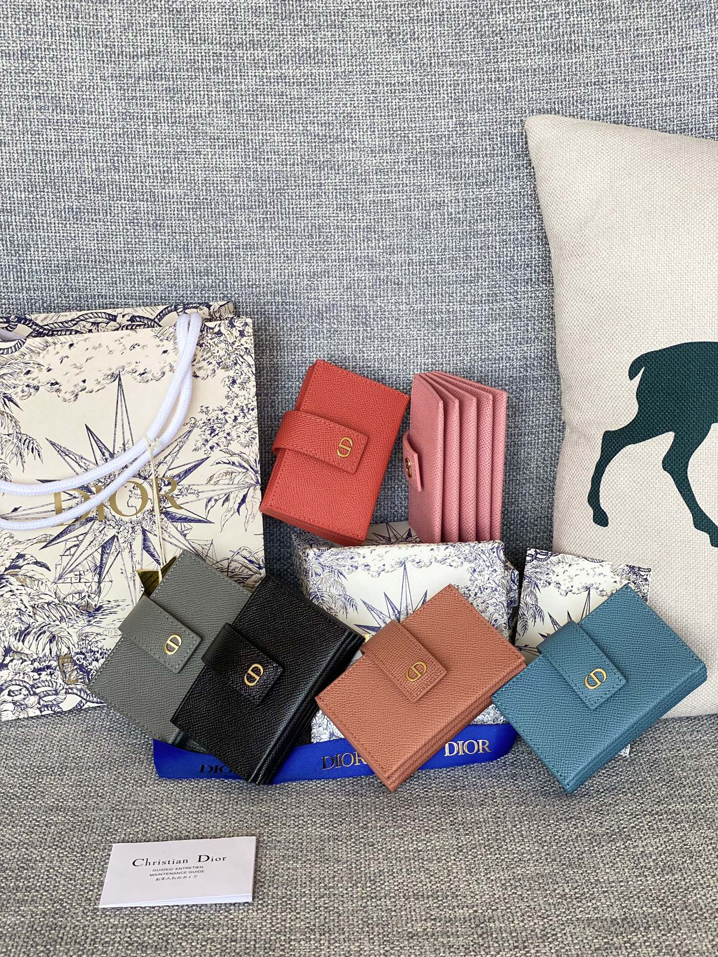 [TOP] Christian Dior 30 Montaigne Calfskin Card Holder 11x7x2cm - 6 Colors