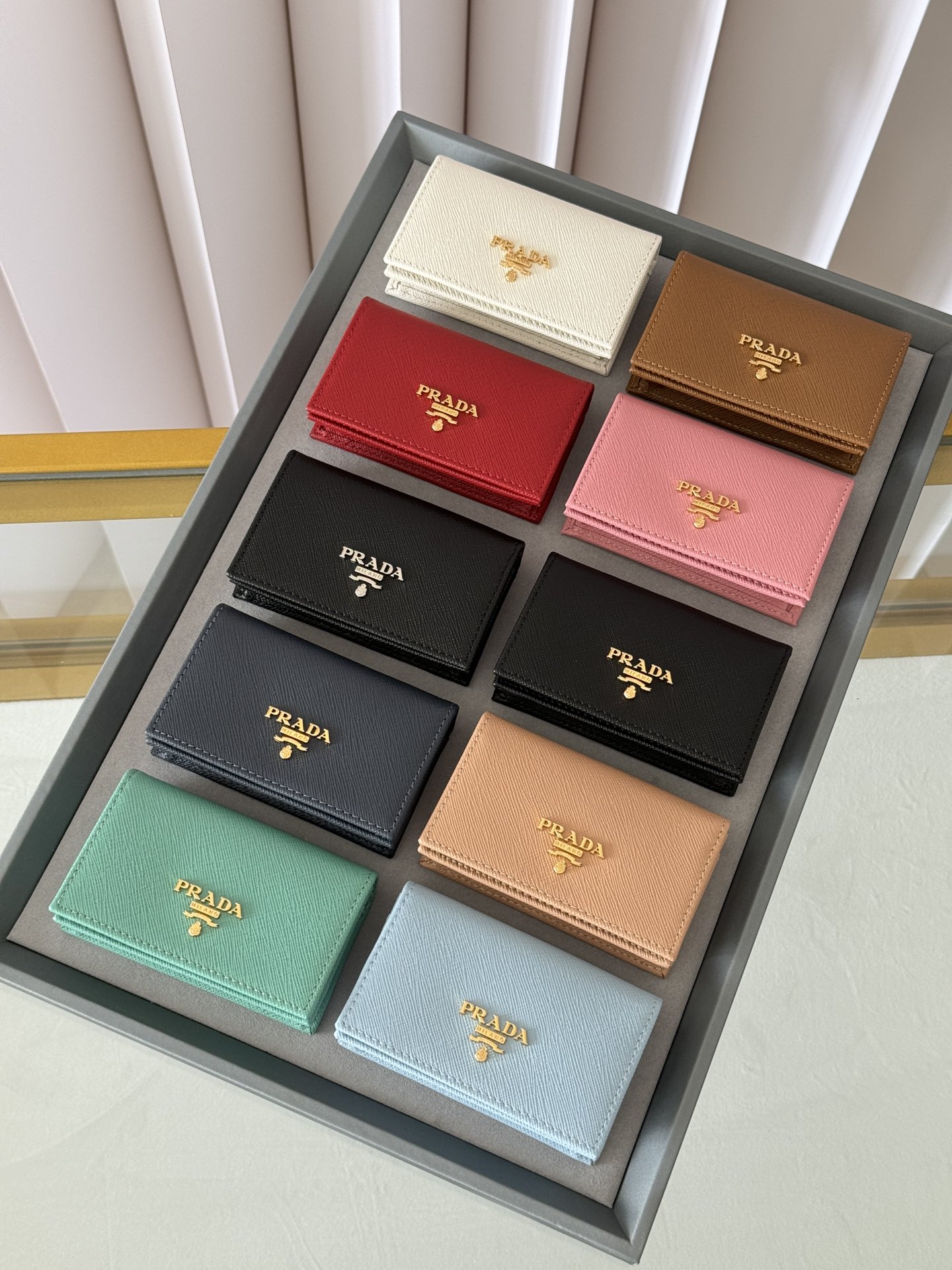 [TOP] PRADA Card Holder 6.5×2.5×11cm - 10 Colors
