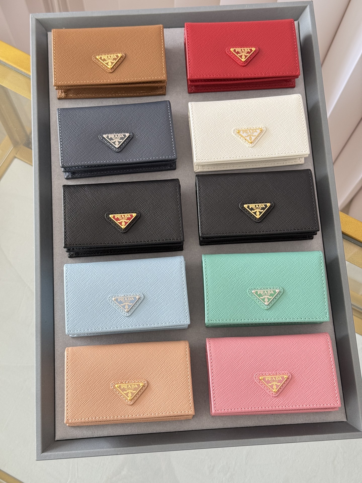 [TOP] PRADA Card Holder 6.5×2.5×11cm - 10 Colors