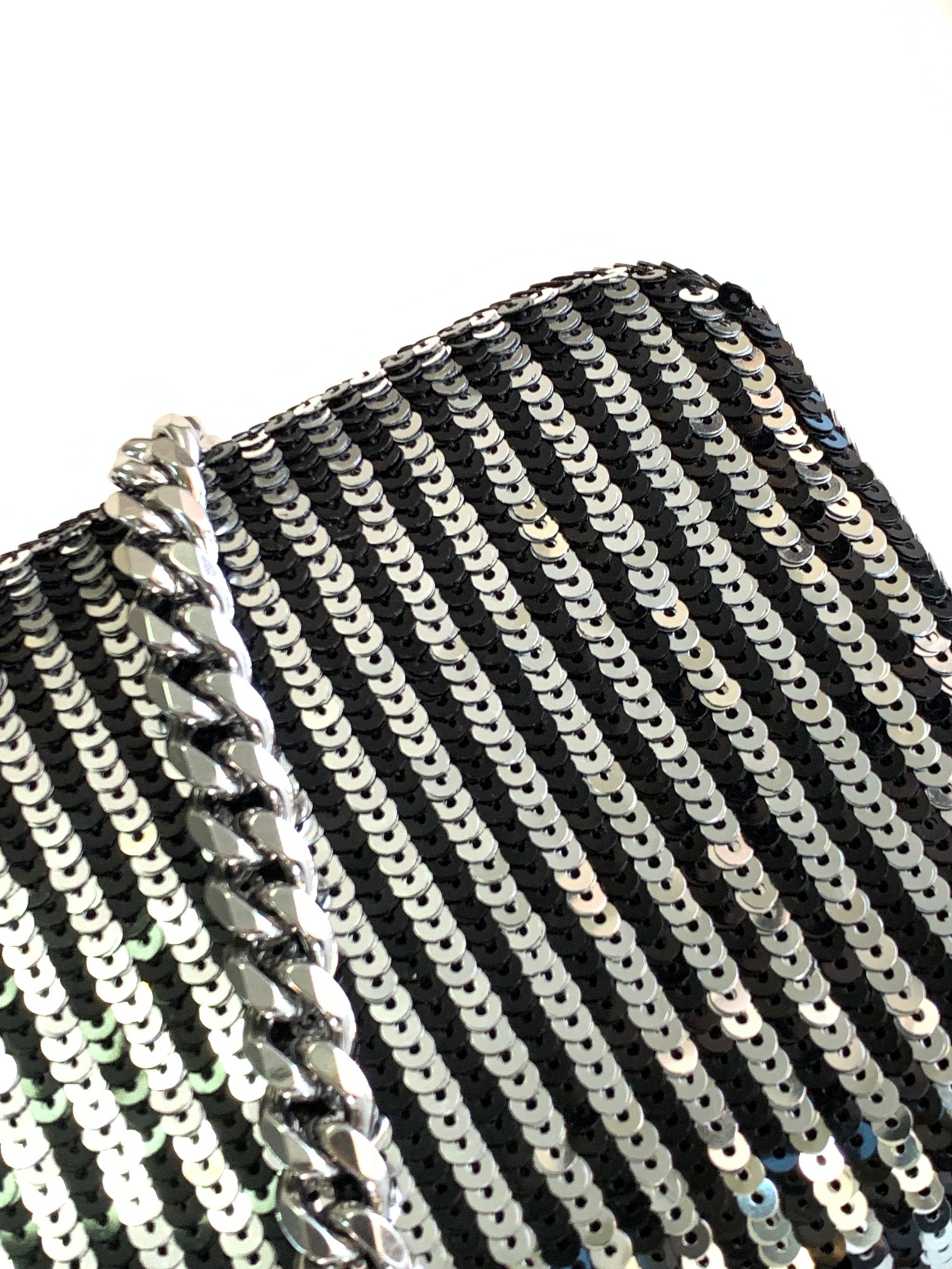 [TOP] CELINE Triomphe Bag Sequin Chain Bag 20.5*10.5*4cm - Silver