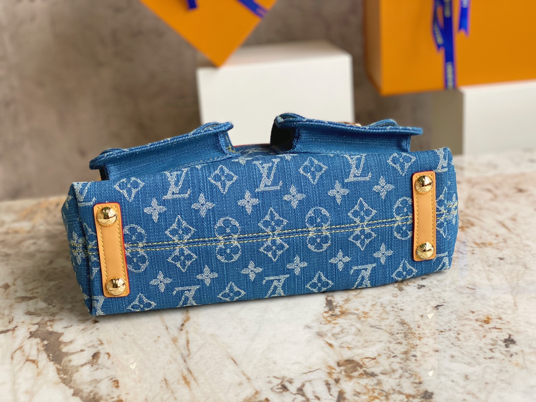 [TOP] Louis Vuitton LV 2005 Baggy PM Shoulder Bag 30×10×19cm- Blue