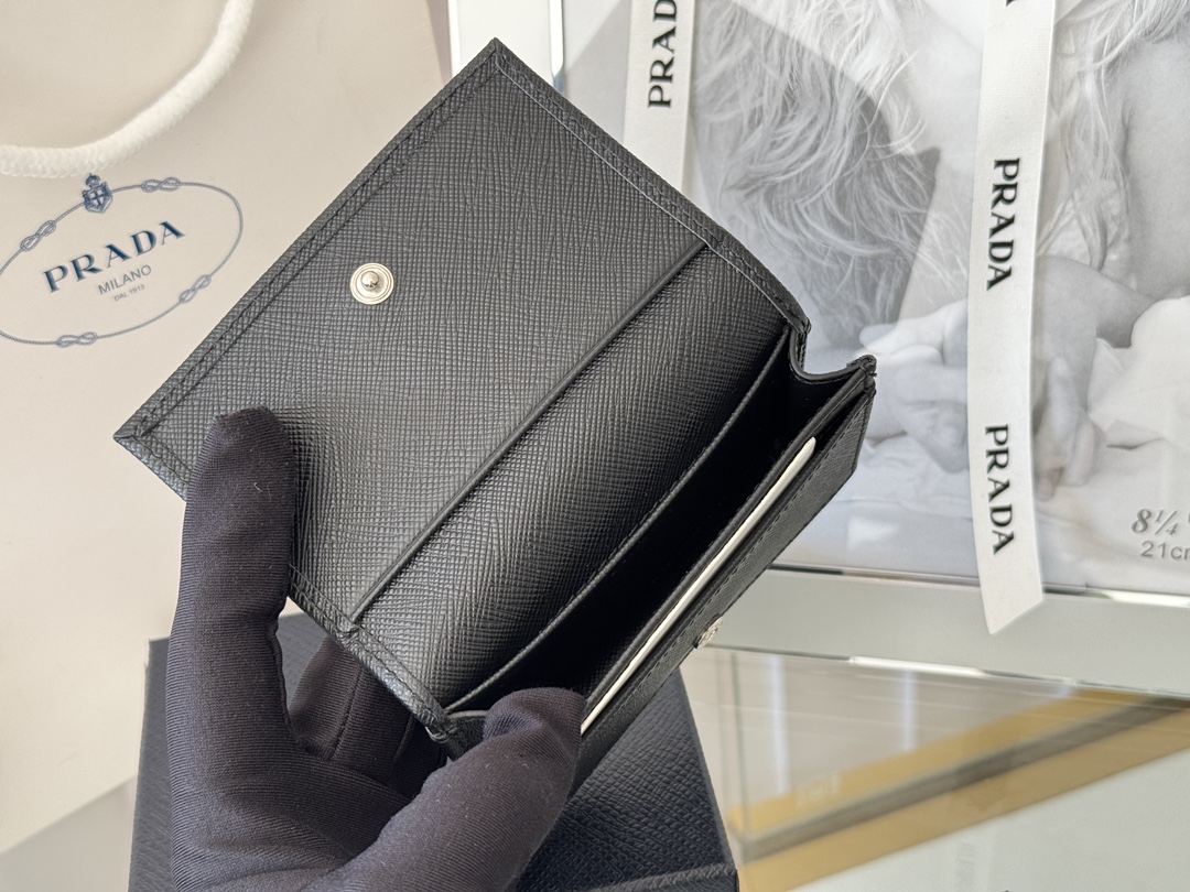 [TOP] PRADA Card Holder 6.5×2.5×11cm - 4 Colors&SHW