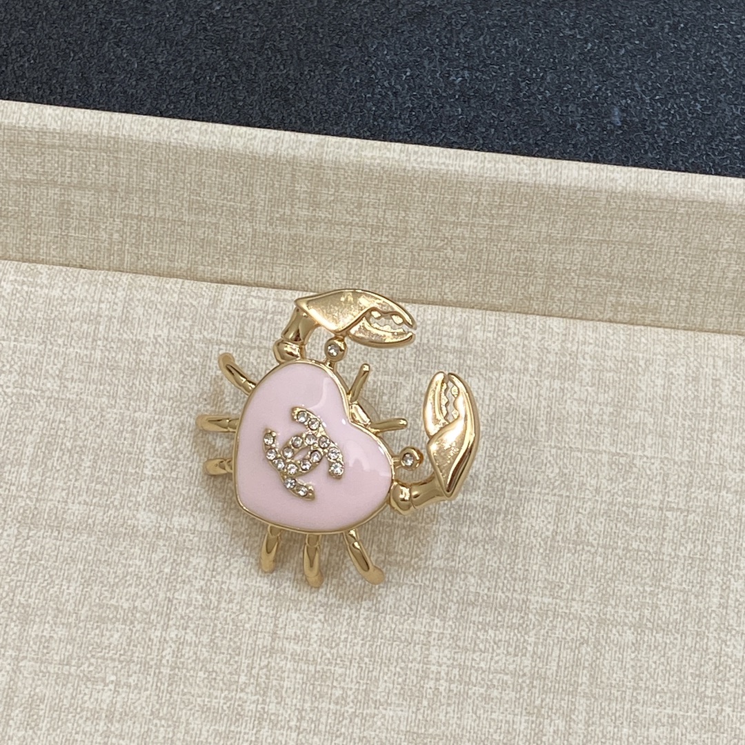 [TOP] CHANEL Love Brooch+Earrings - Pink