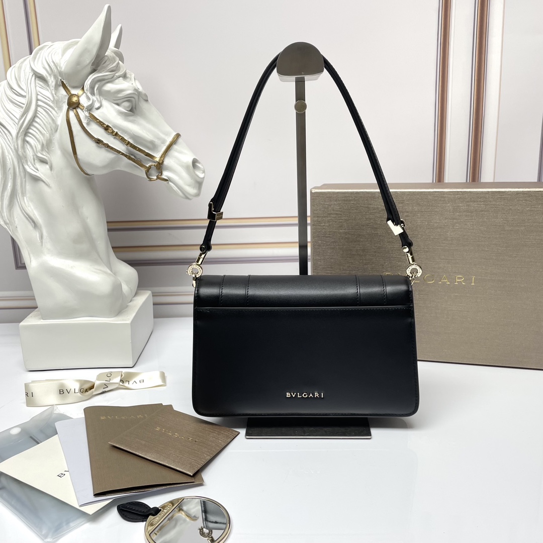 [TOP] BVLGARI Serpenti Forever Crossbody Bag 22x15x4.5cm - Black