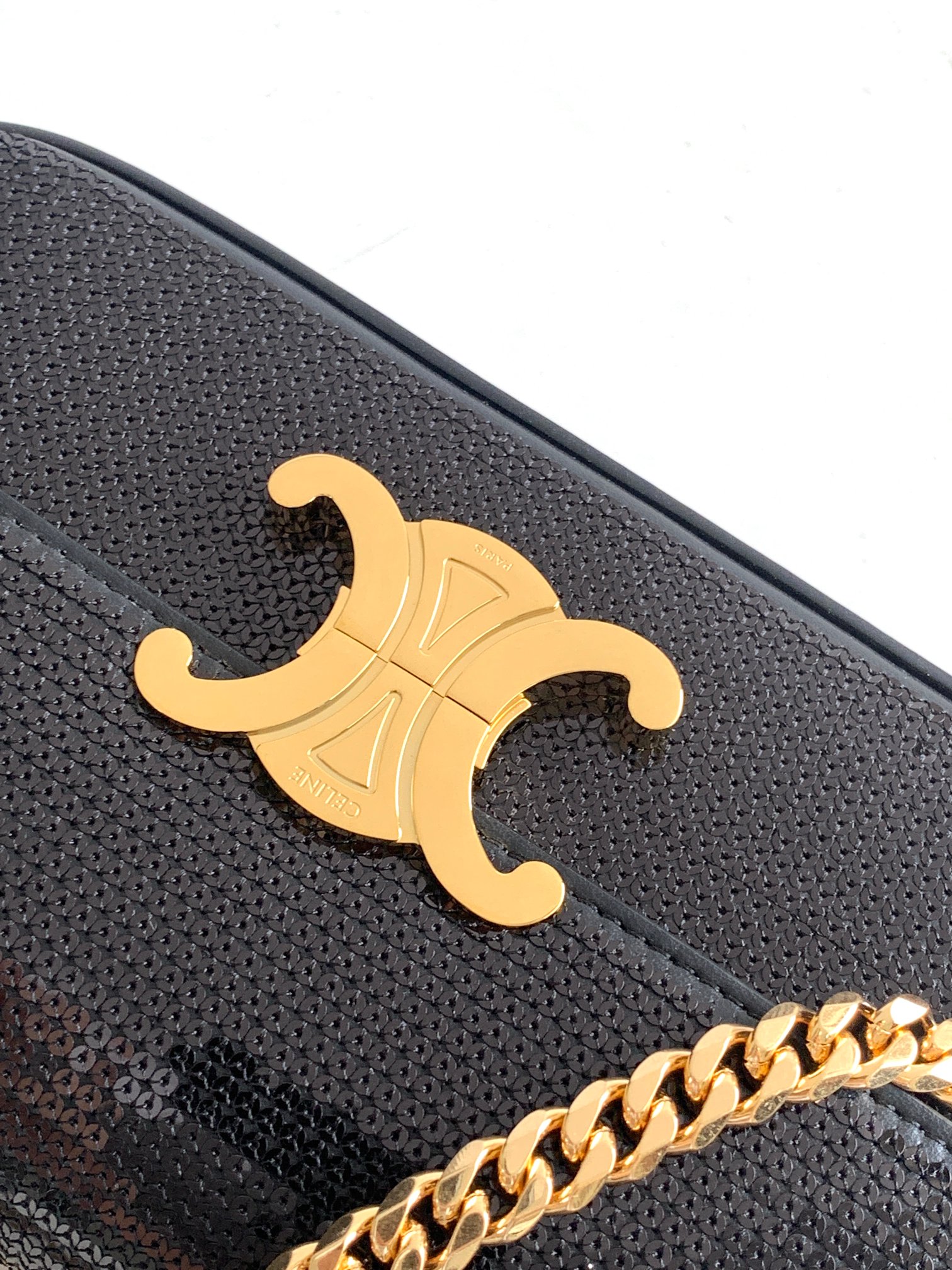 [TOP] CELINE Triomphe Bag Sequin Chain Underarm Bag 20.5*10.5*4cm - 2 Colour
