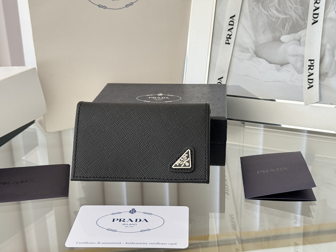 [TOP] PRADA Card Holder 6.5×2.5×11cm - 4 Colors&SHW