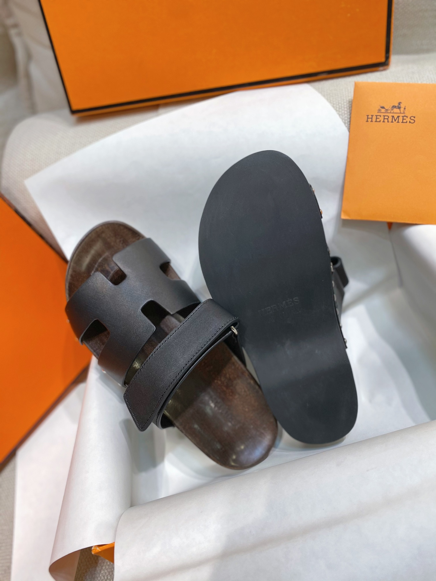 [TOP] HERMES Sandals With Wooden Soles - 3 Colour