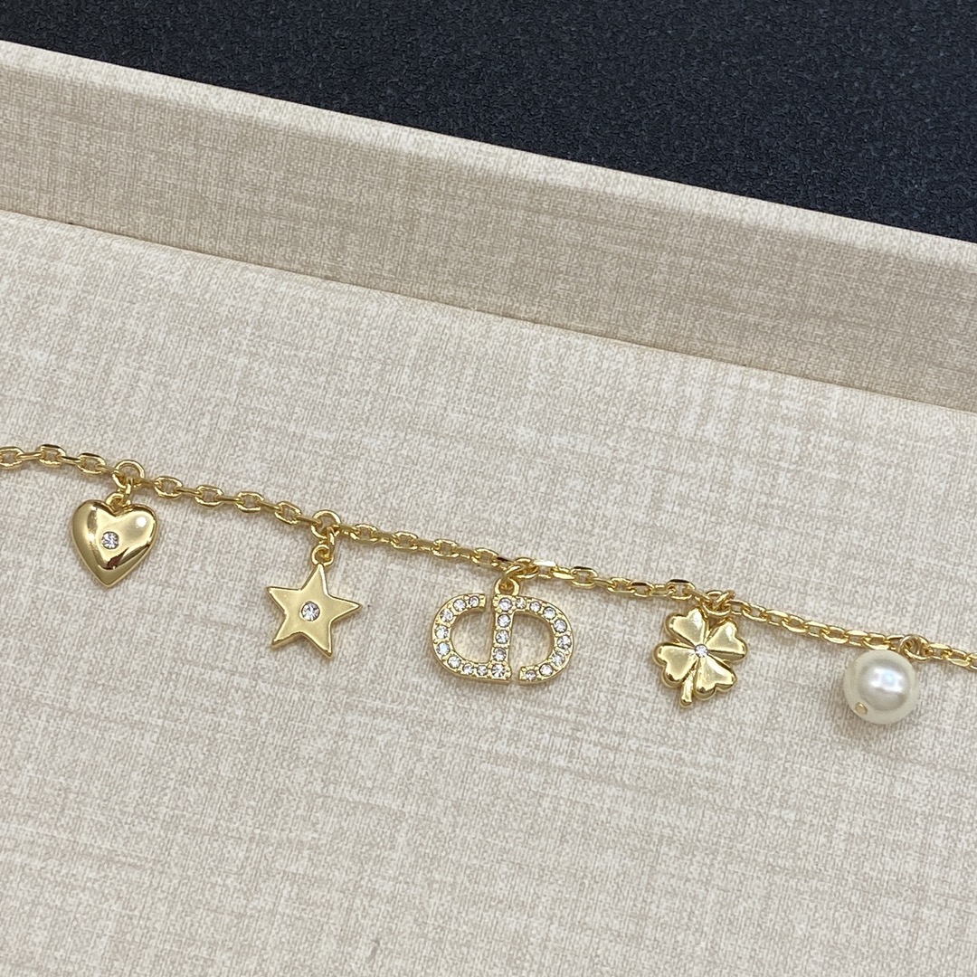 [TOP] Christian Dior Necklace/Bracelet with Pearl - Gold