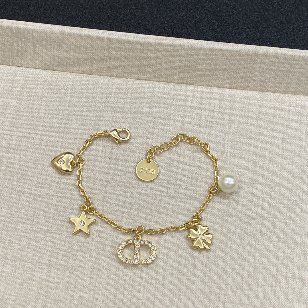 [TOP] Christian Dior Necklace/Bracelet with Pearl - Gold
