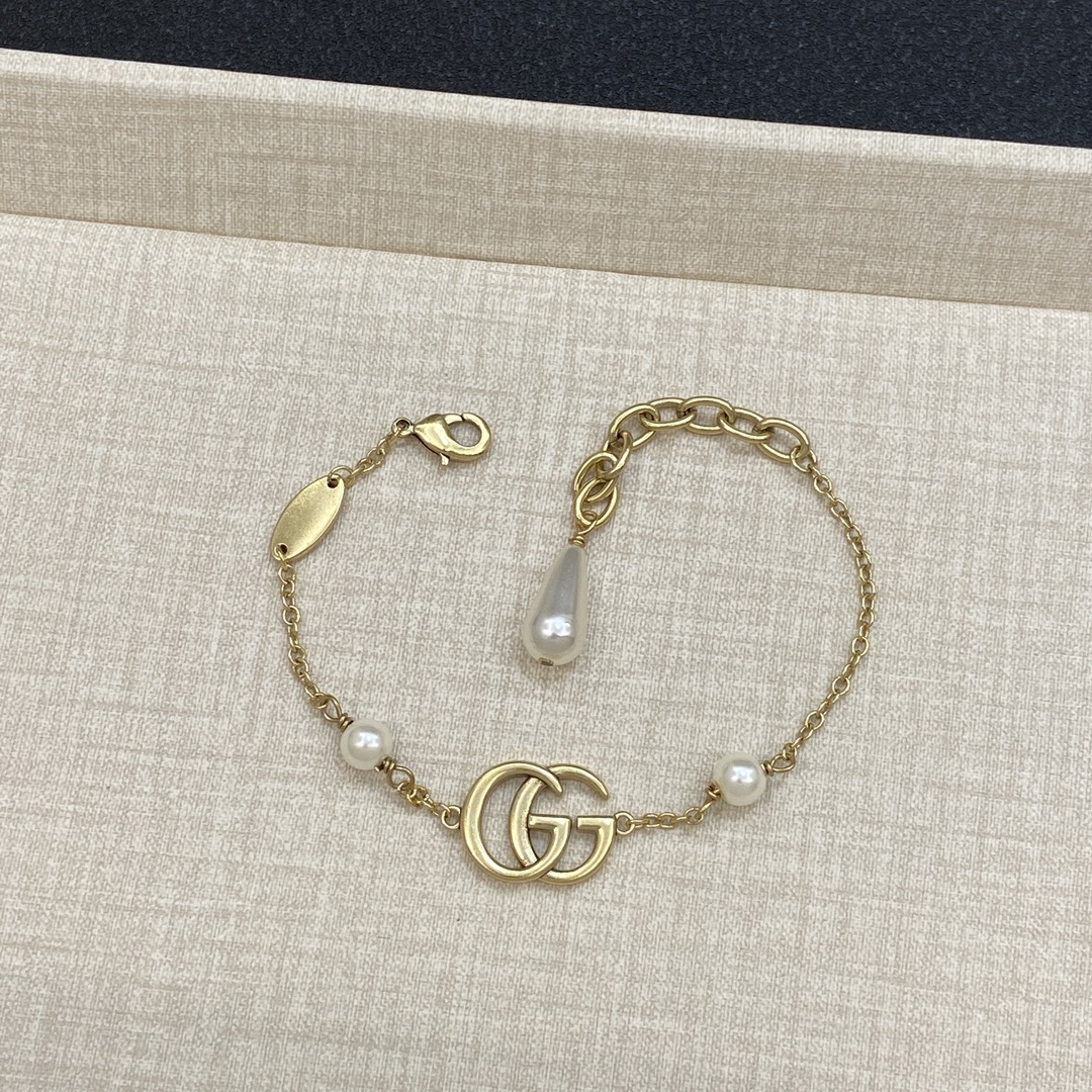 [TOP] GUCCI GG Necklaces+Bracelet+Earrings  - Gold