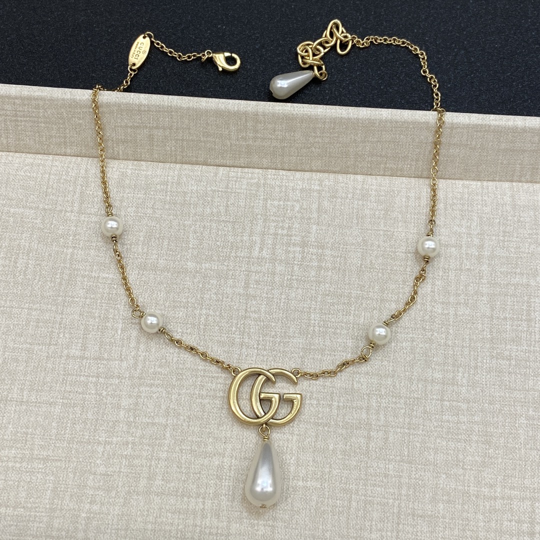 [TOP] GUCCI GG Necklaces+Bracelet+Earrings  - Gold