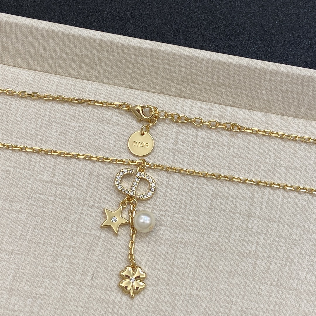 [TOP] Christian Dior Necklace/Bracelet with Pearl - Gold