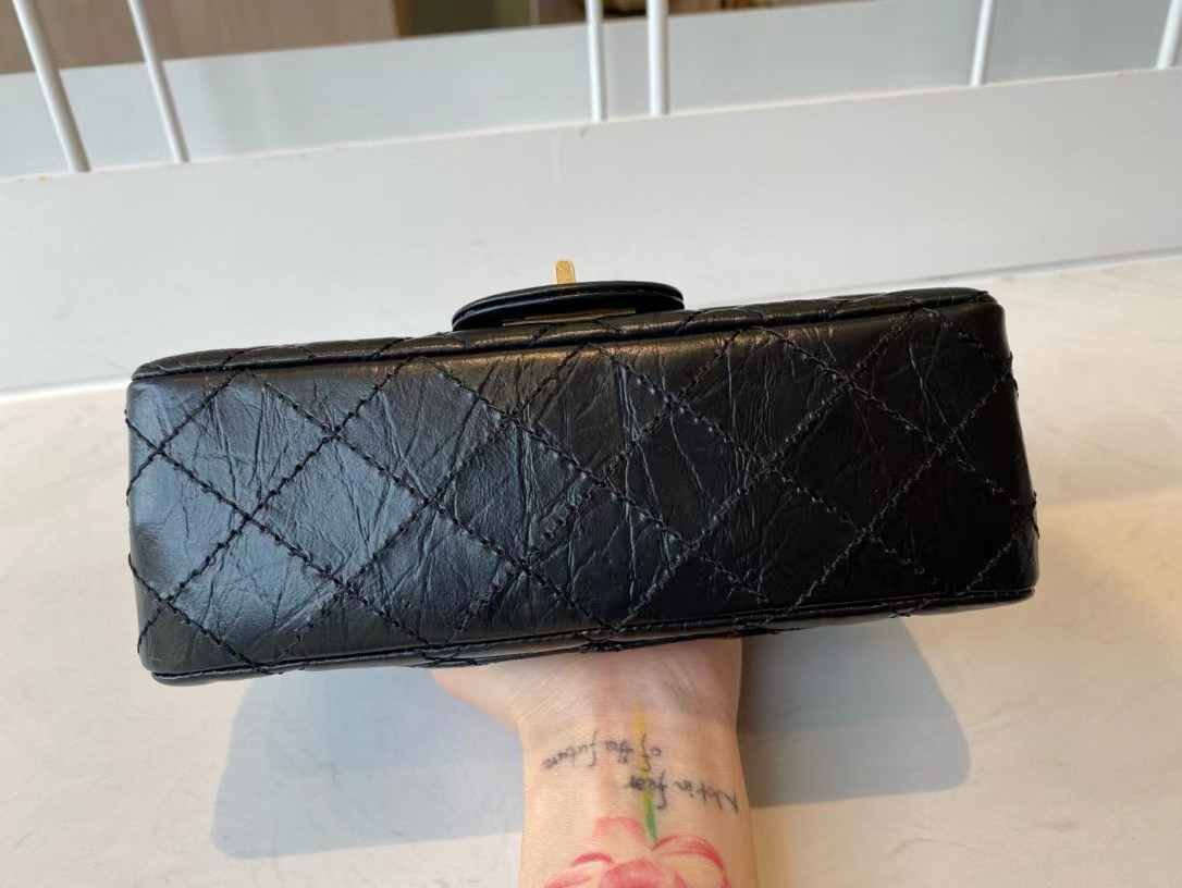 [TOP] CHANEL 2.55 Reissue Flap Bag Small 20cm - Black - SHW & GHW