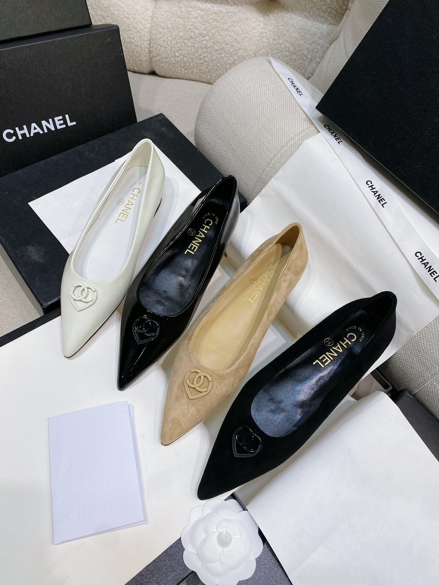 [TOP] CHANEL Flat Pointed Shoes 1.5cm - 4 Color