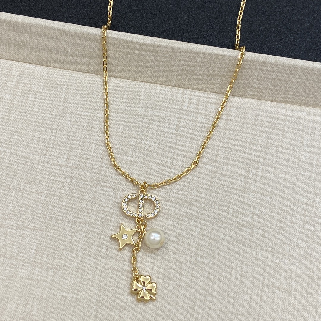 [TOP] Christian Dior Necklace/Bracelet with Pearl - Gold