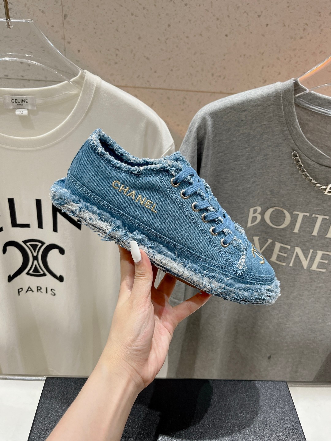 [TOP] CHANEL Denim Sneakers - Blue