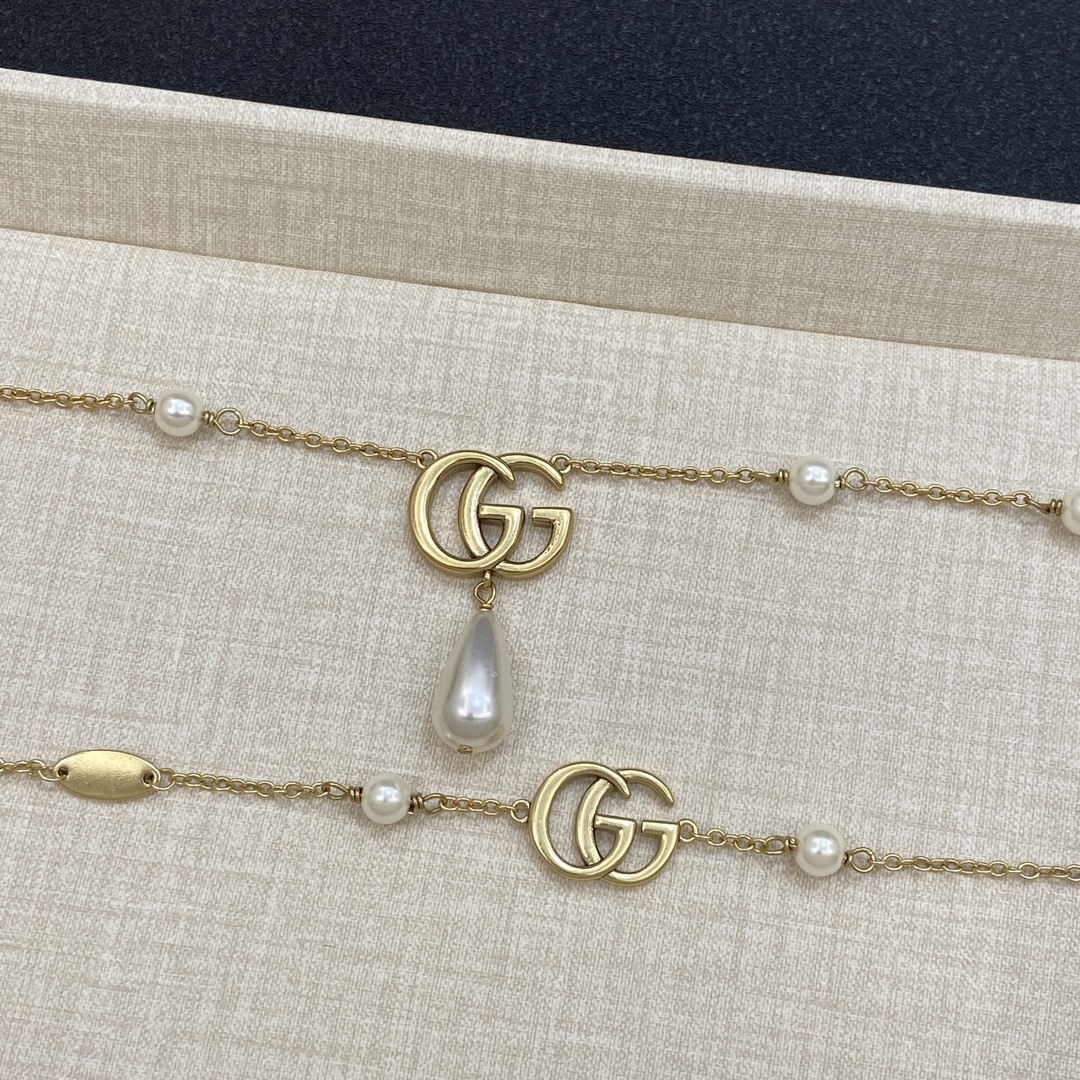 [TOP] GUCCI GG Necklaces+Bracelet+Earrings  - Gold