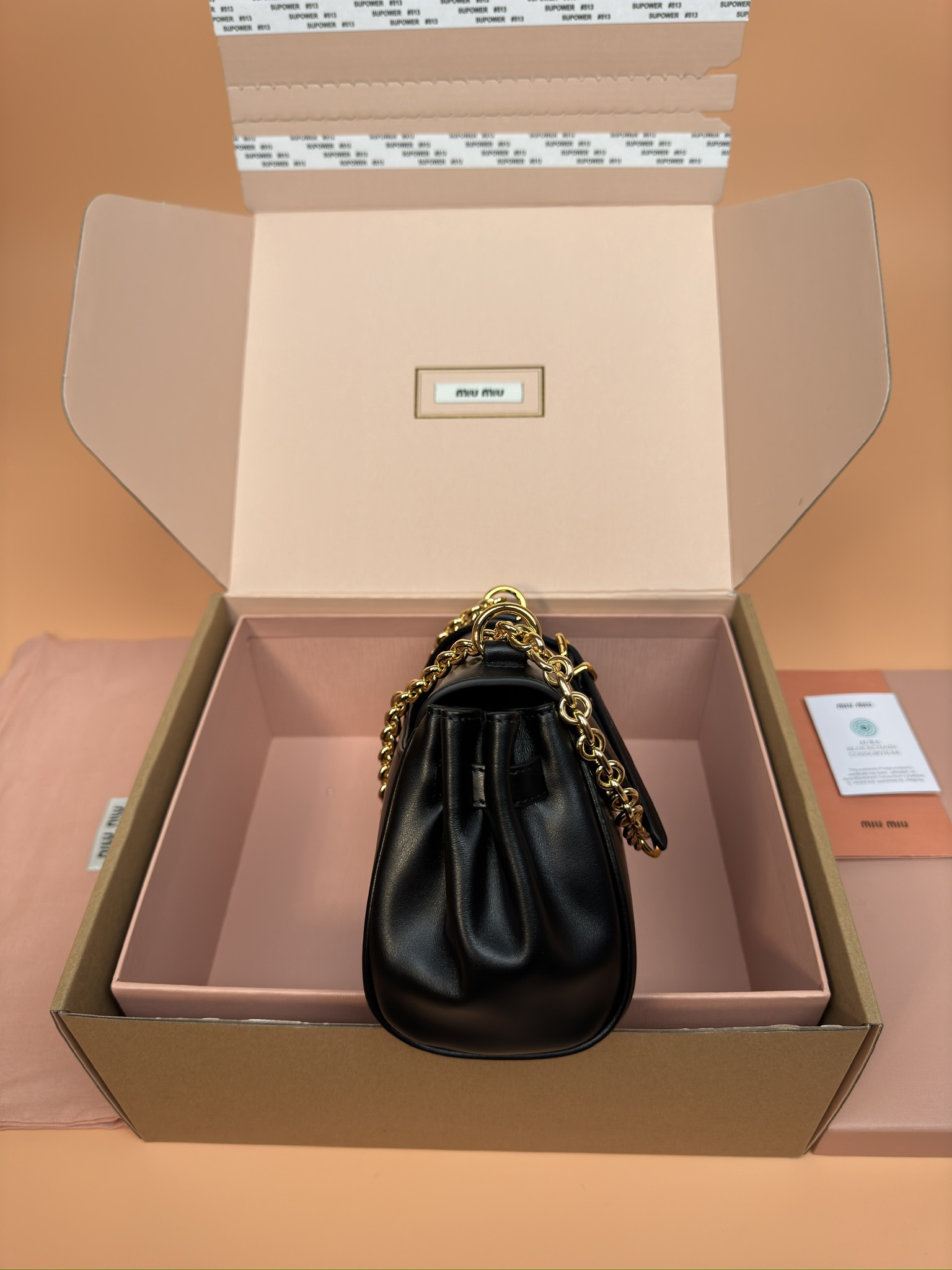 [TOP] Miu Miu Leather Shoulder Bag with Chain 24x14x7.5cm - 3 Colors