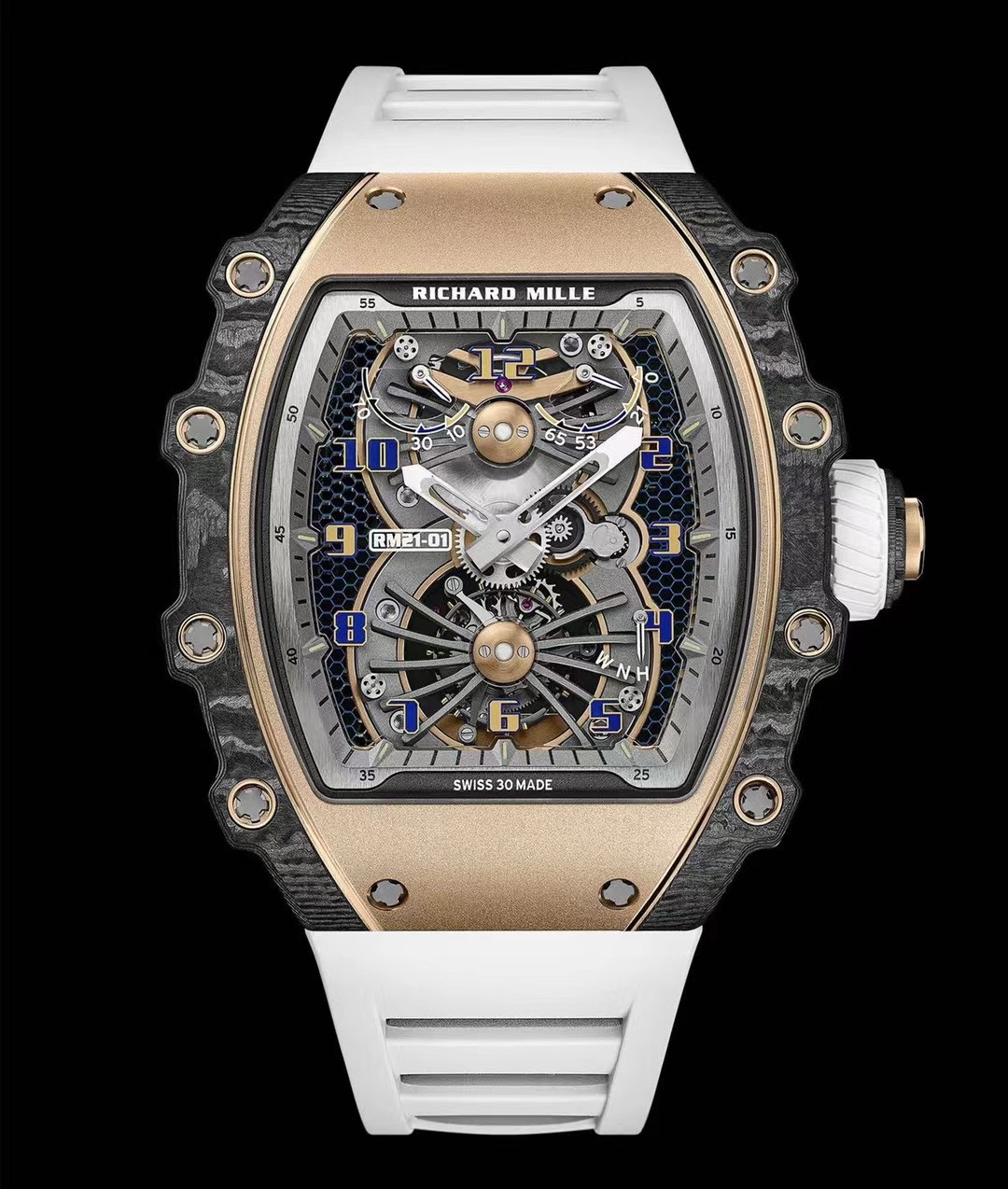 [TOP] Richard Mille Men's 21-01 TourbillonAerodyne Watch -White