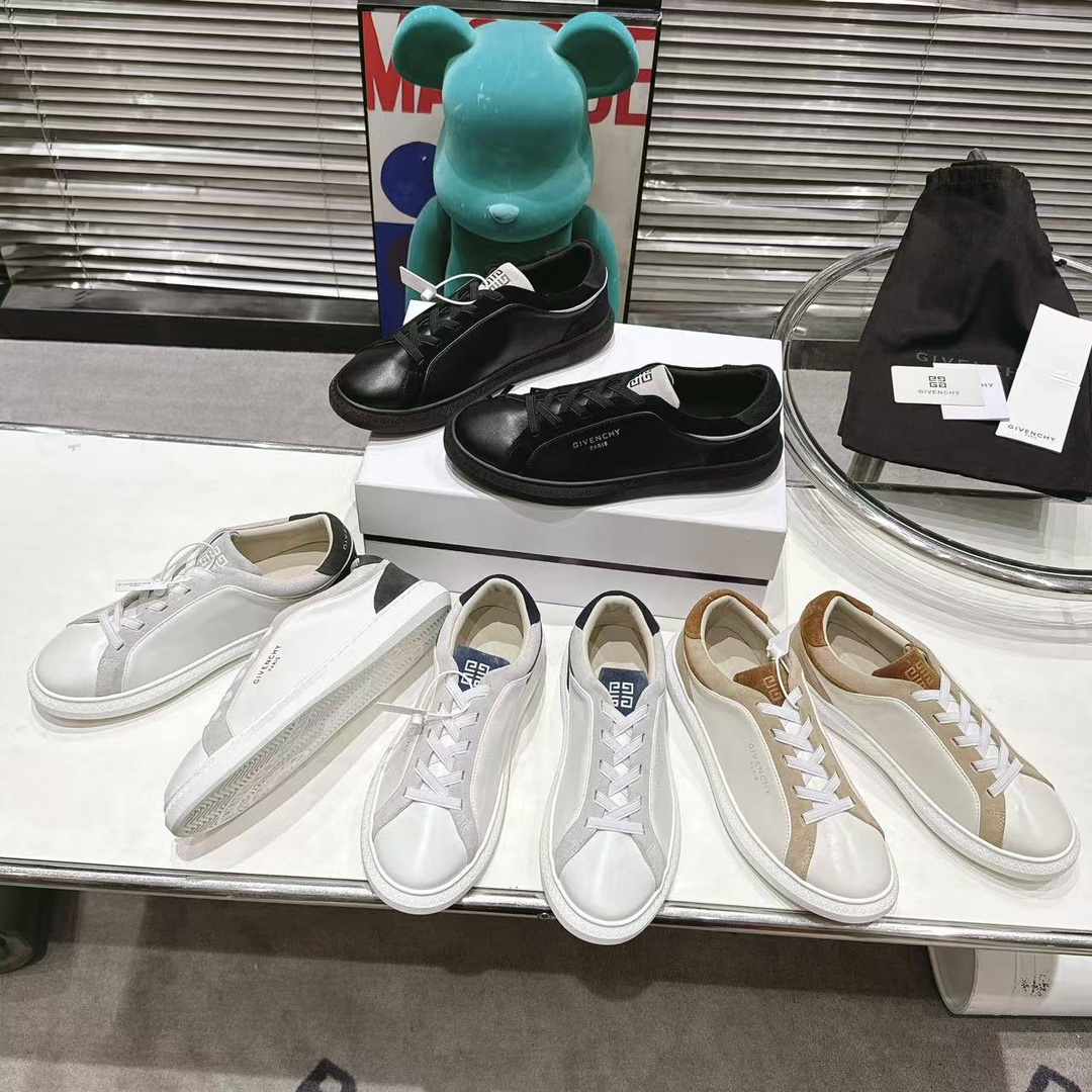 [TOP] GIVENCHY Leather Low-Top Sneakers - 4 Colors